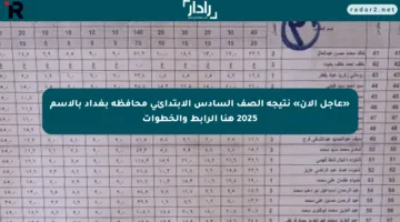 «عاجل الآن» نتيجة الصف السادس الابتدائي محافظة بغداد بالاسم 2025 هنا الرابط والخطوات